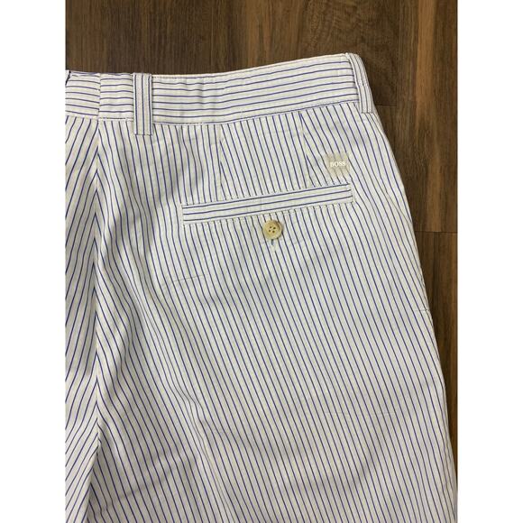 Men HUGO BOSS Clark pin-stripe cotton flat front chino dress pants slacks, 33x32 - Picture 1 of 6